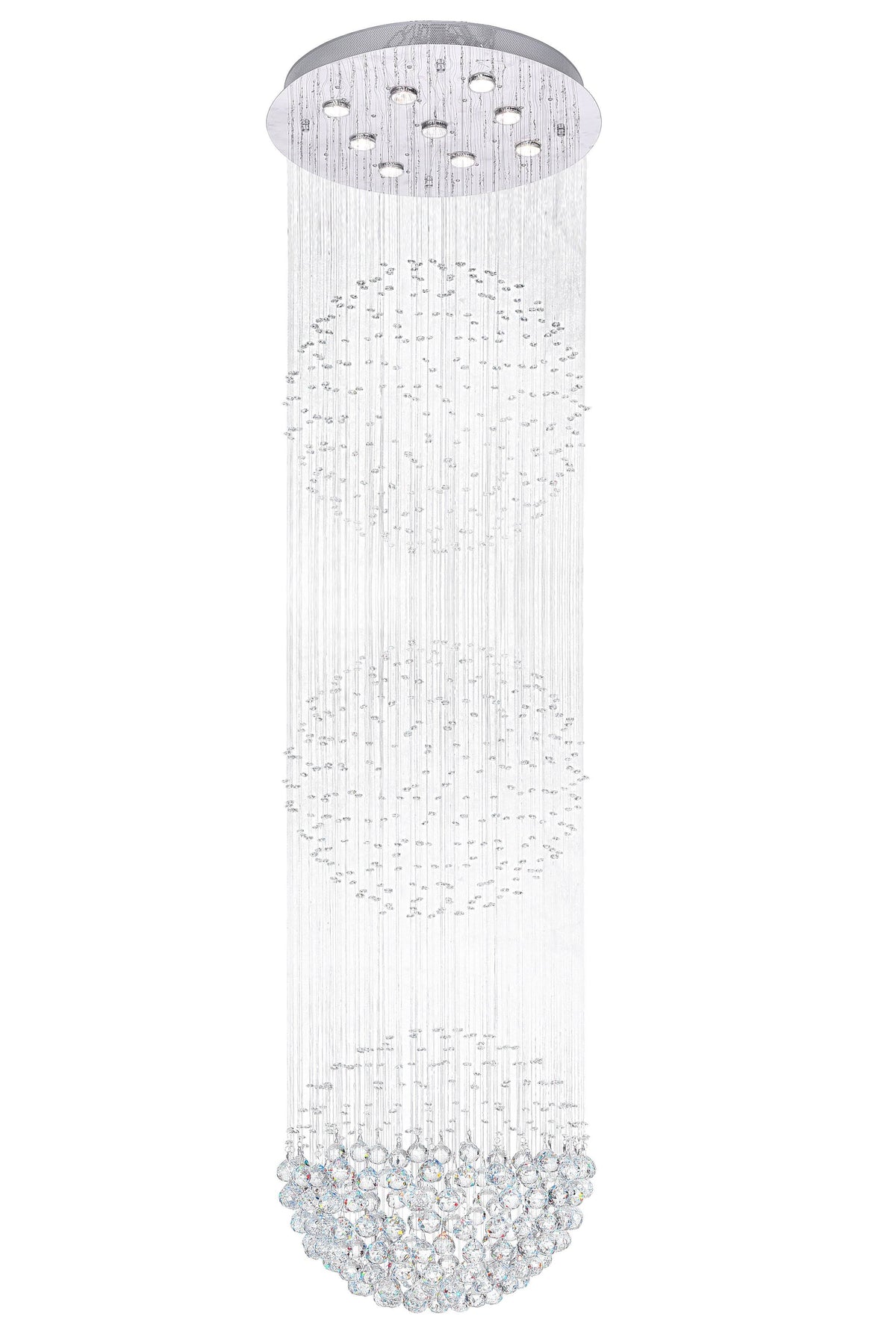Chrome 9 Light Flush Mount C9536