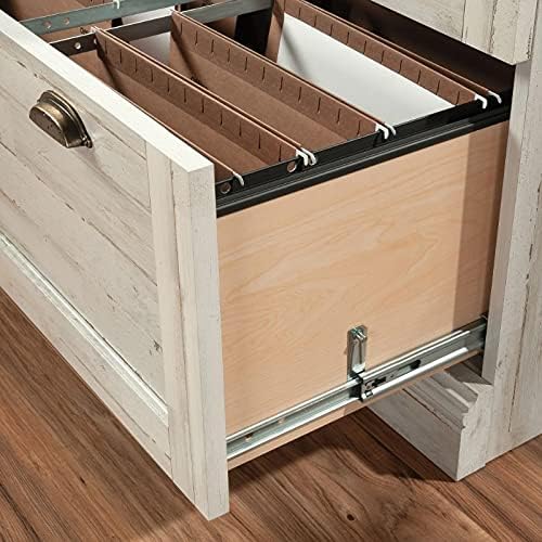 White Plank Finish Lateral File Cabinet D78275
