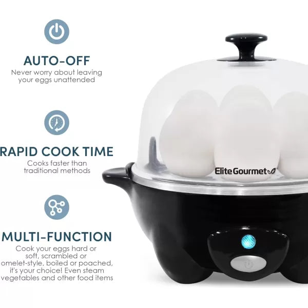 Black 7 Egg Capacity Electric Egg Cooker Y604168