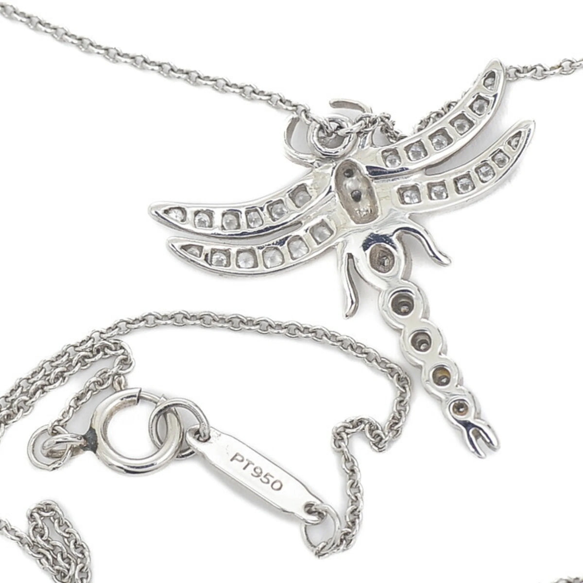 Dragonfly Motif Necklace Pt950 Diamond W172449