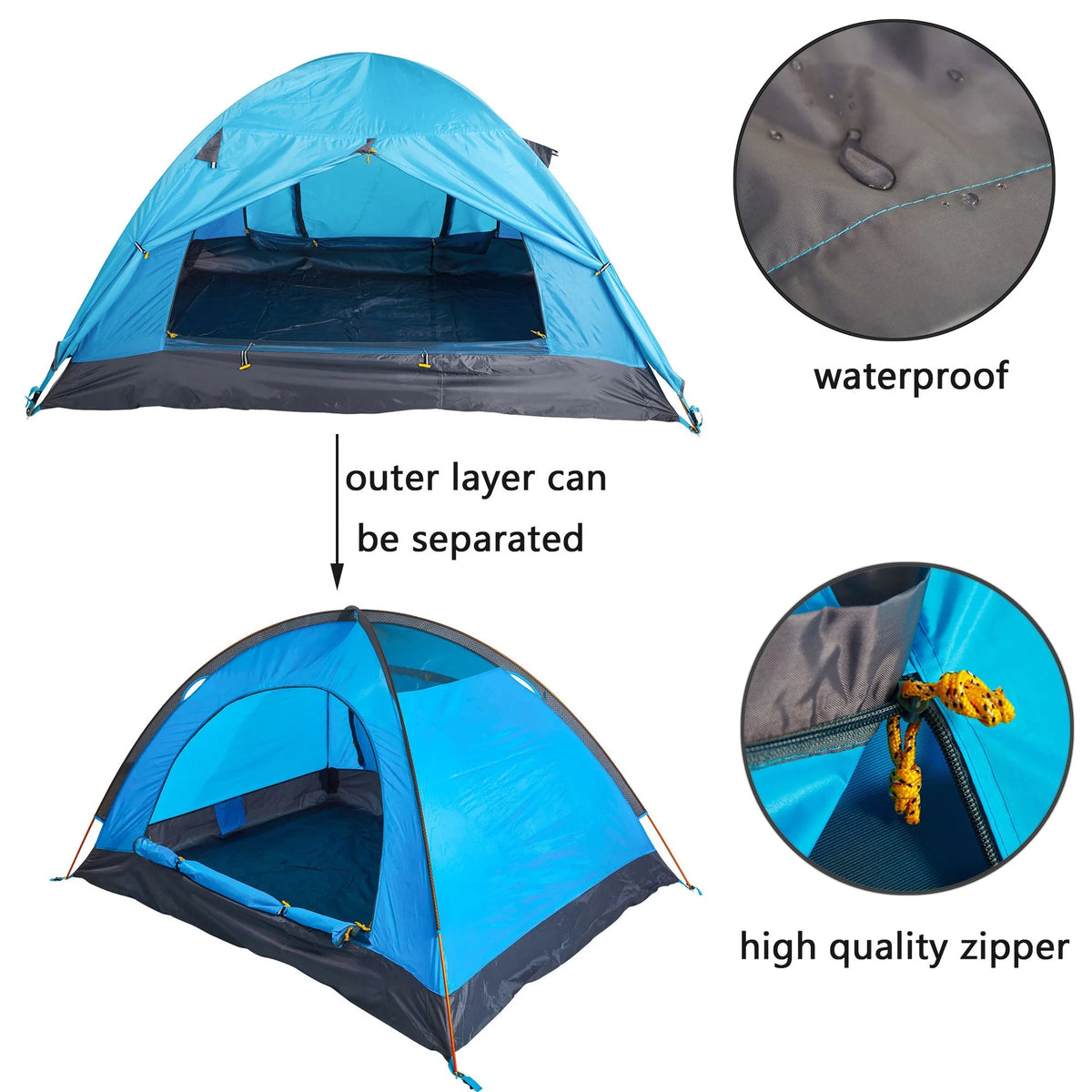 Portable Backpacking 2-3 Person Tent with Carry Bag B365246