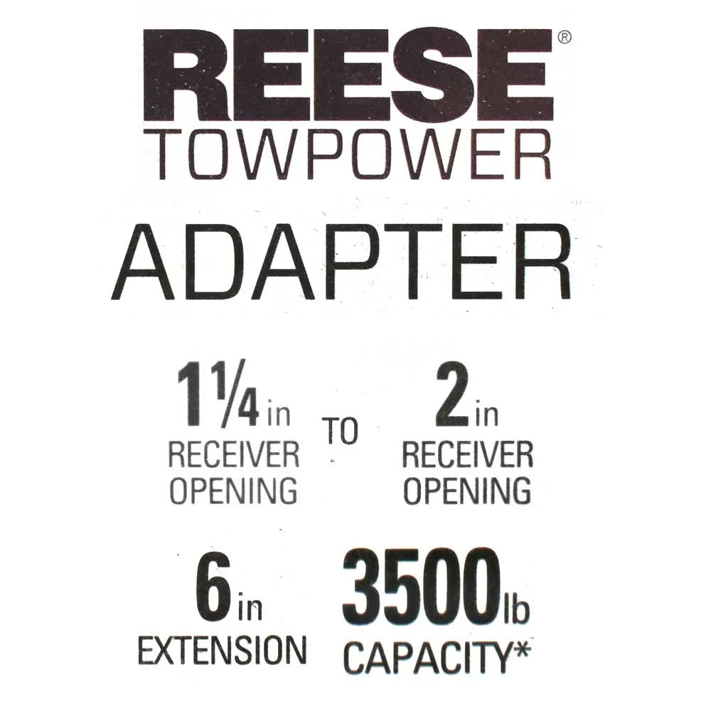 1 1/4 - 2 Inch Boat Tube Adapter Towpower Receiver X969972
