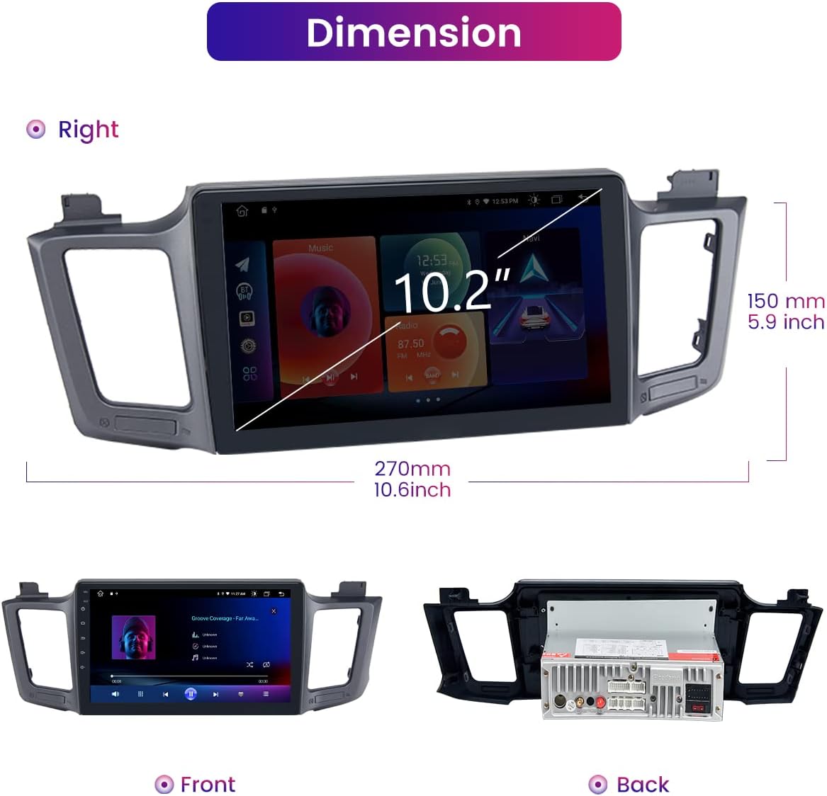 Car Stereo Bluetooth Touch Screen Radio with Carplay Android Auto B85740