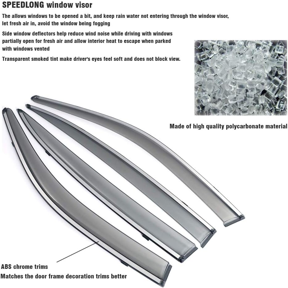 Car Window Visor Vent Shade Deflector Sun/Rain/Fog Guards A798