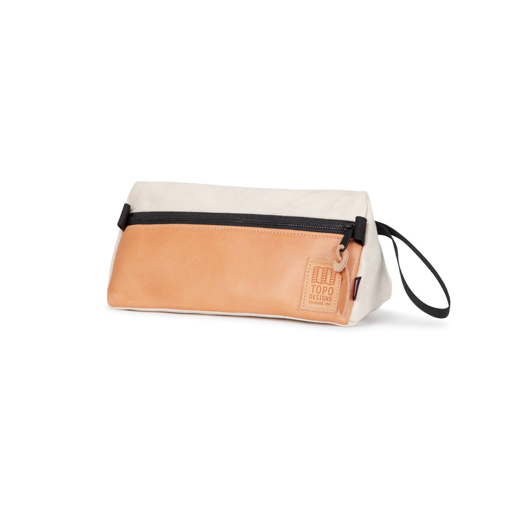 Black Canvas Dopp Kit with Black Leather P2256