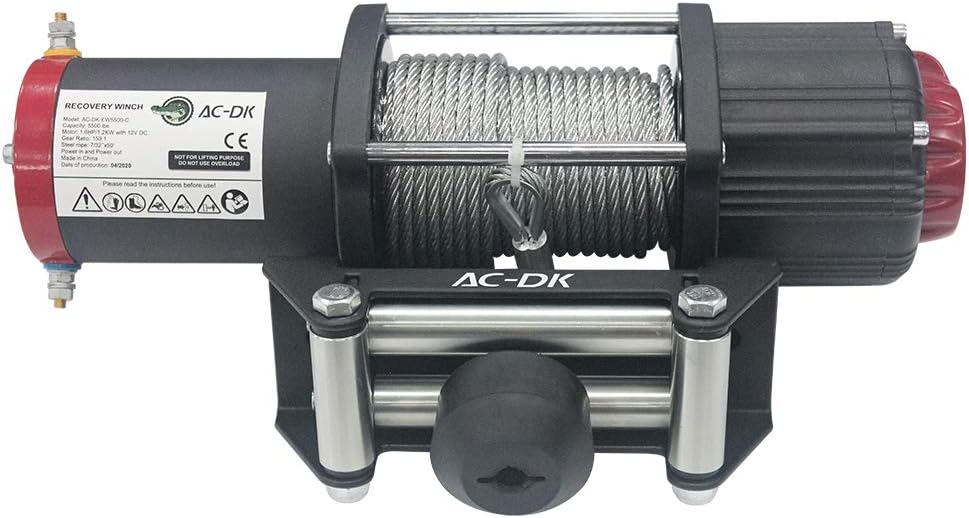 5500 lb. 12V Electric Winch with Galvanized Steel Wire Rope and Wireless Remote Control G7090