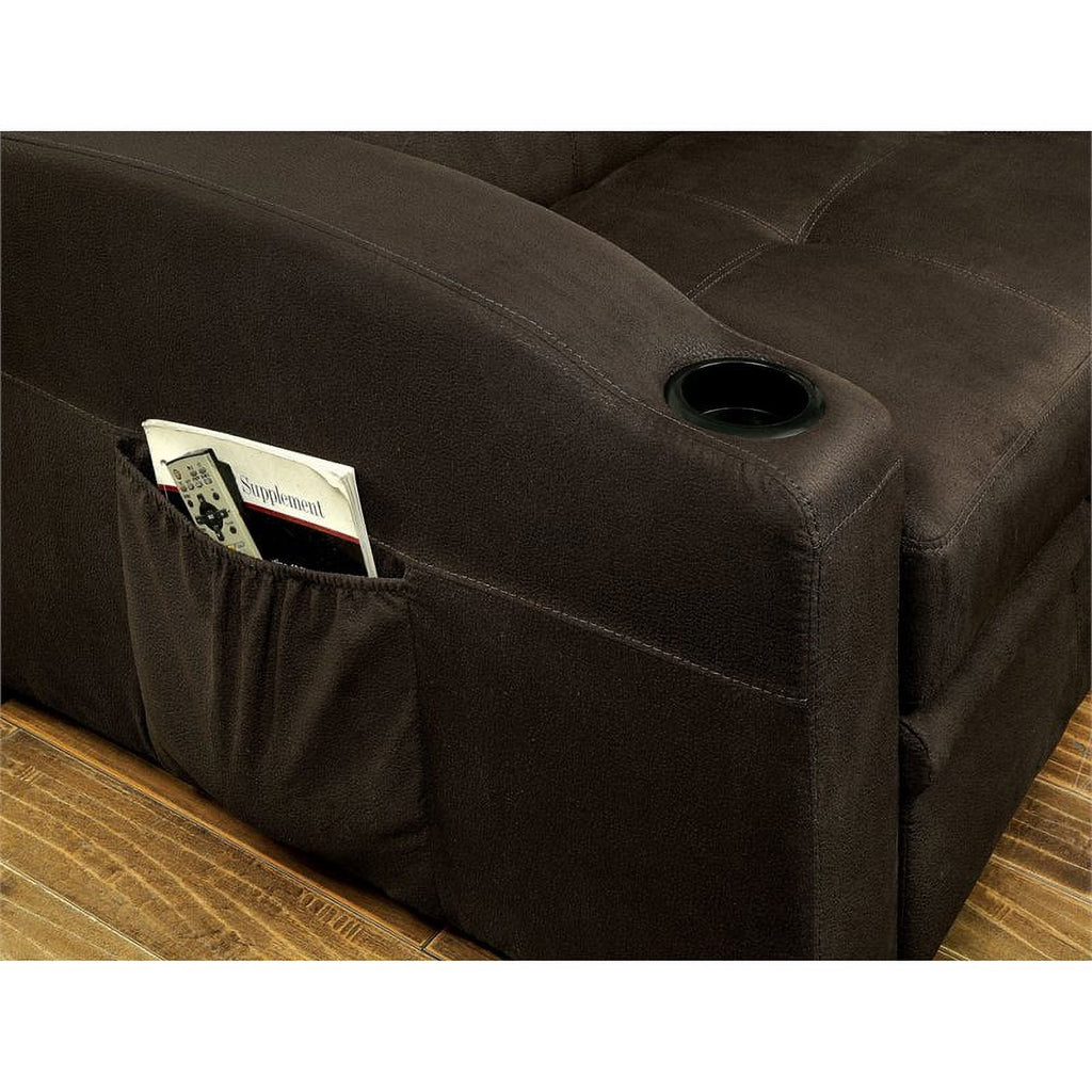 Brown Fabric Convertible Sofa I9816