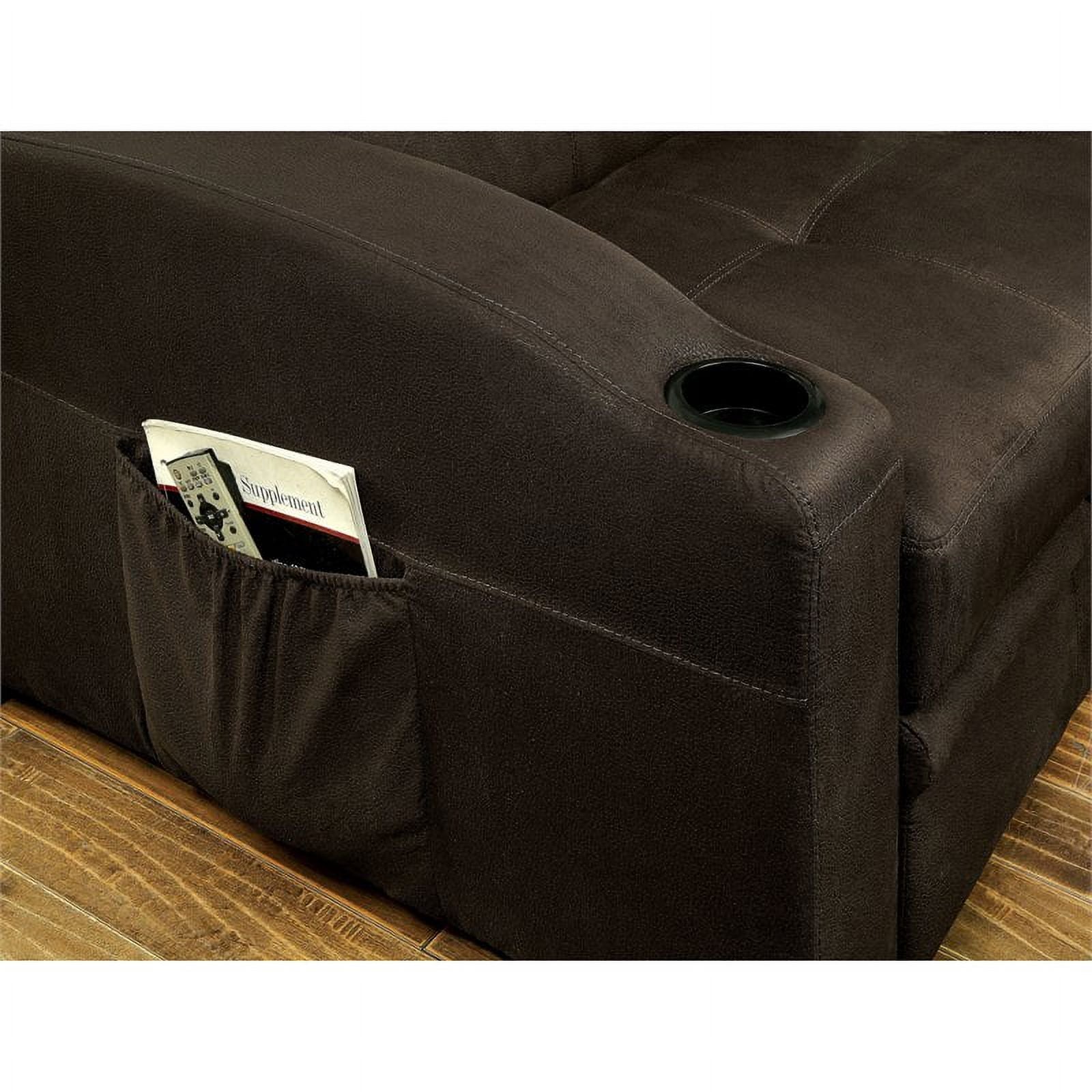Brown Fabric Convertible Sofa I9816