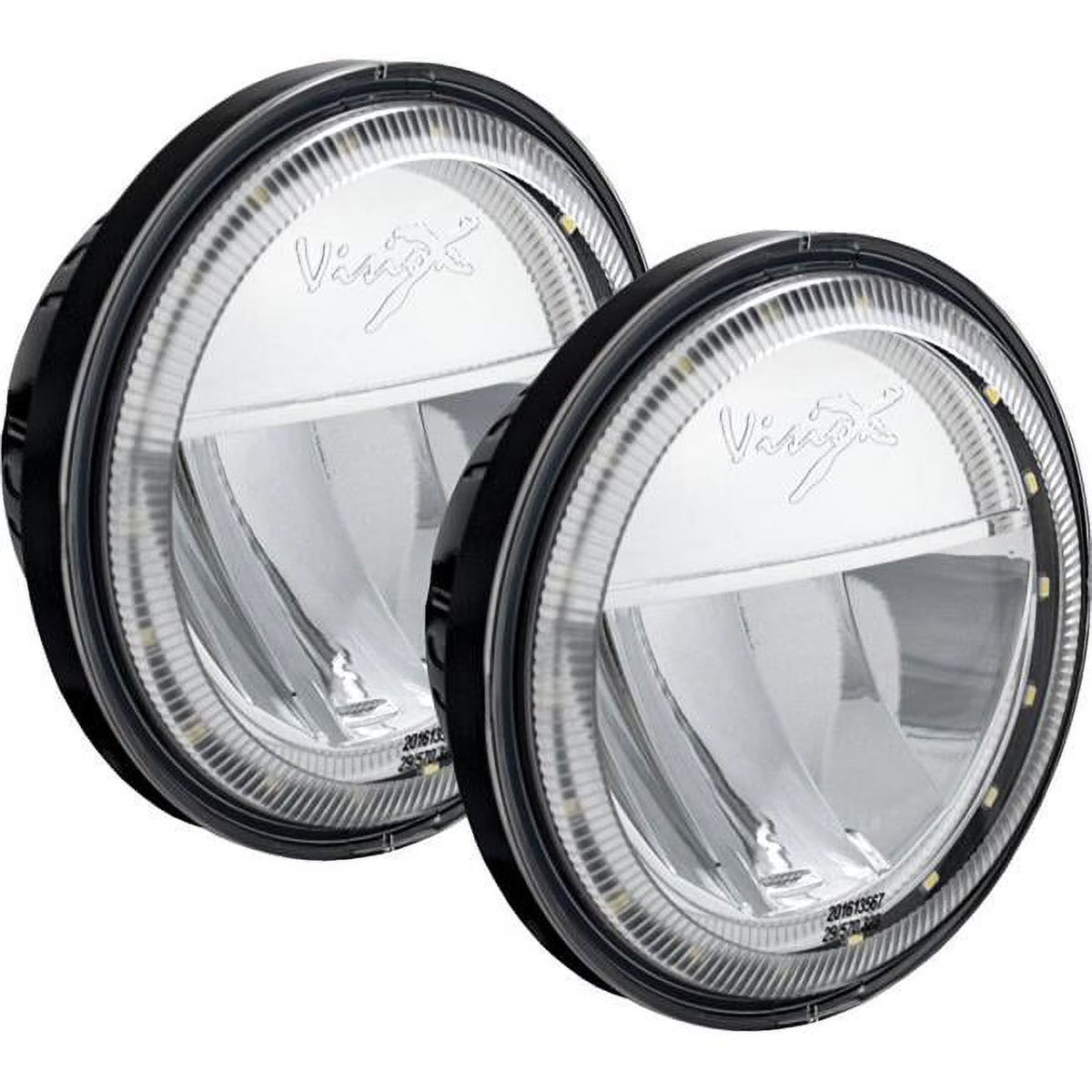 4.5 in. Round Chrome LED Headlight with Halo - Set of 2 K9001