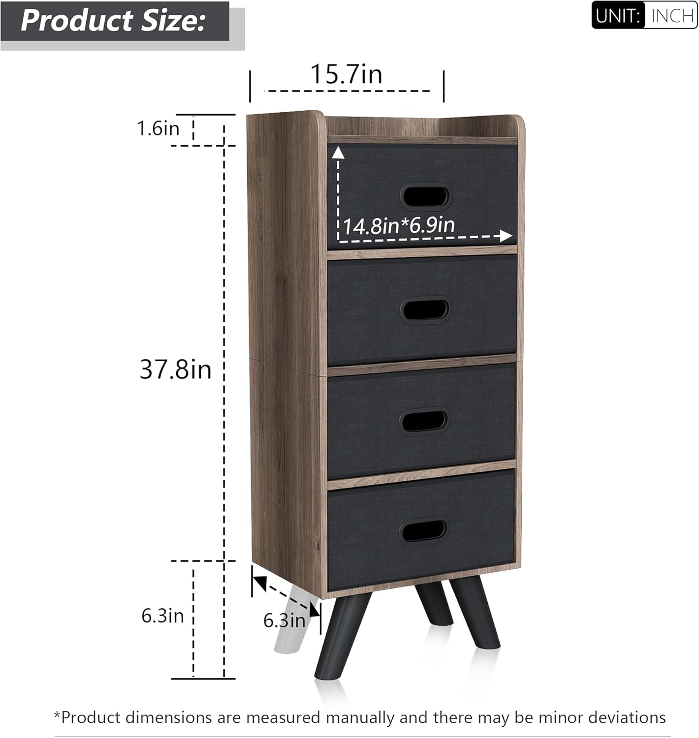 4 Drawer Wood Top Storage Dresser C50621