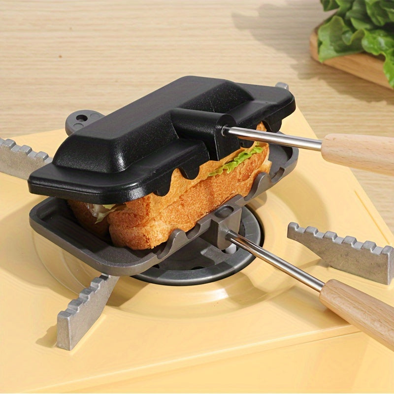 Non-Stick Dual-Sided Sandwich Waffle Maker Alloy Panini Grill I71395