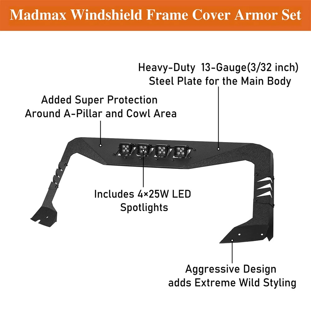 Windshield Visor Frame Cover Roof Sun Cowl Body Armor P328086