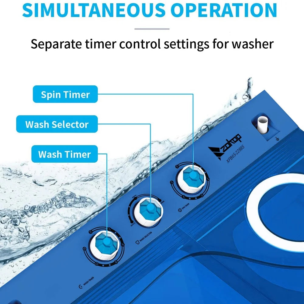 Semi-automatic Twin Tube Washing Machine White & Blue R628328
