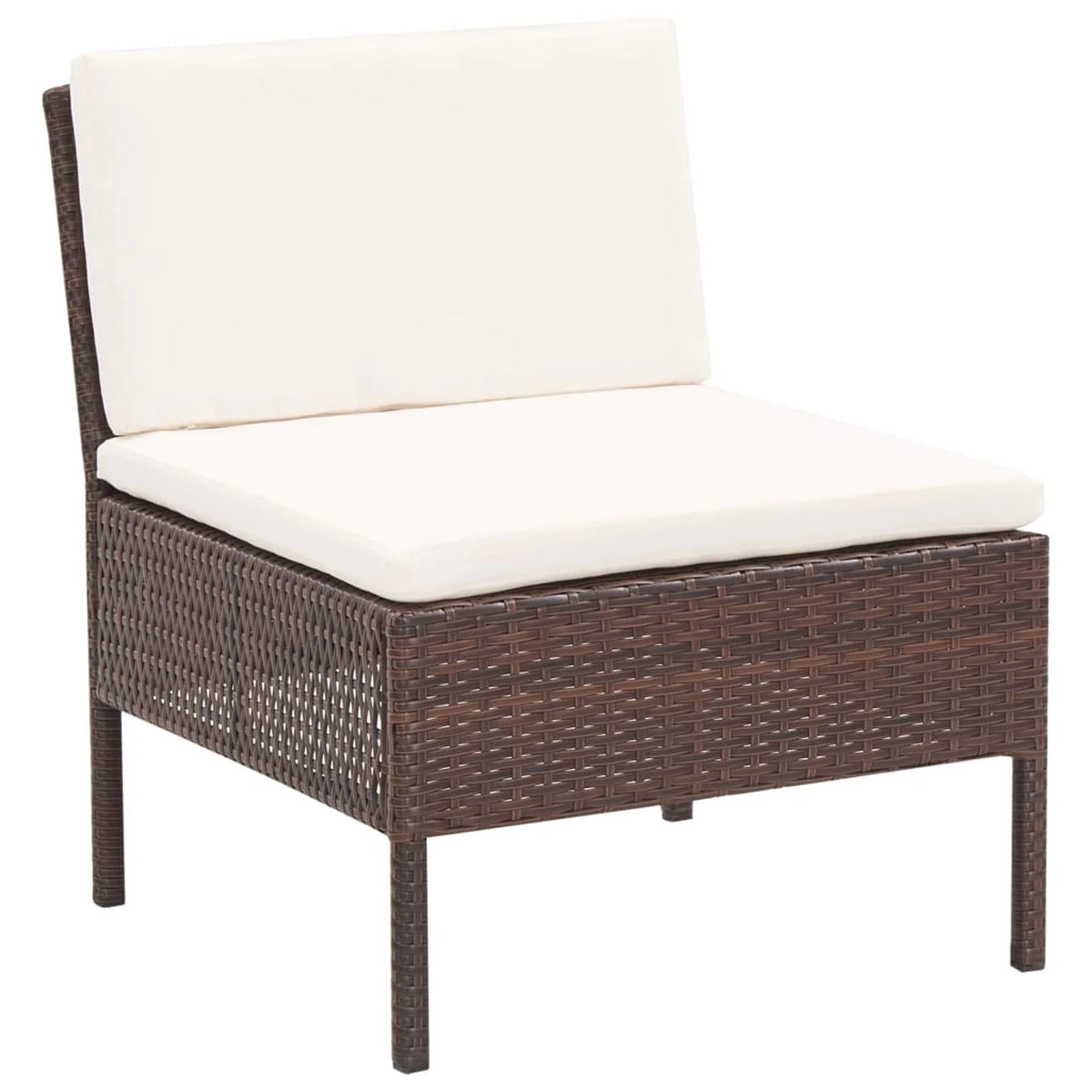 3 Piece Outdoor Sectional Sofa Set with Cushions Poly Rattan Steel Frame O9170