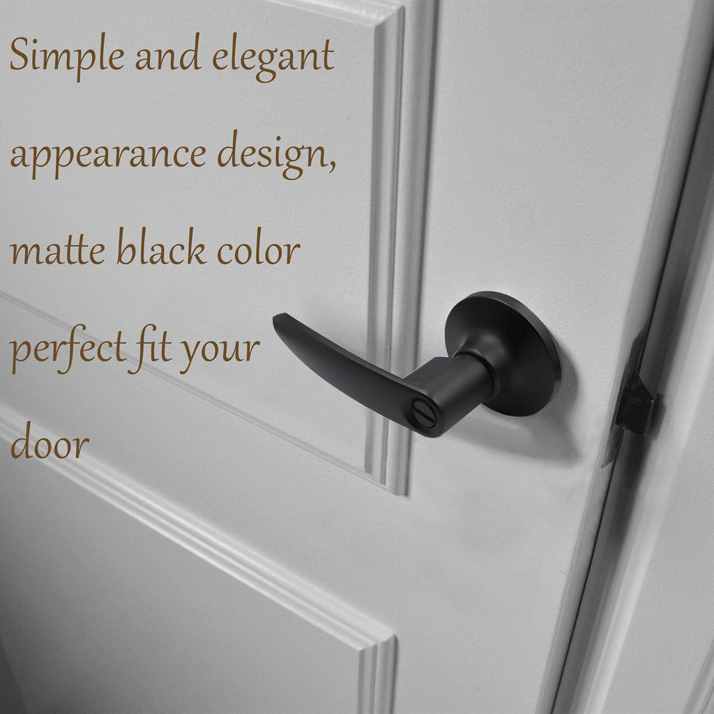 Matte Black Privacy Door Lever Handle, 4 Pack H4232