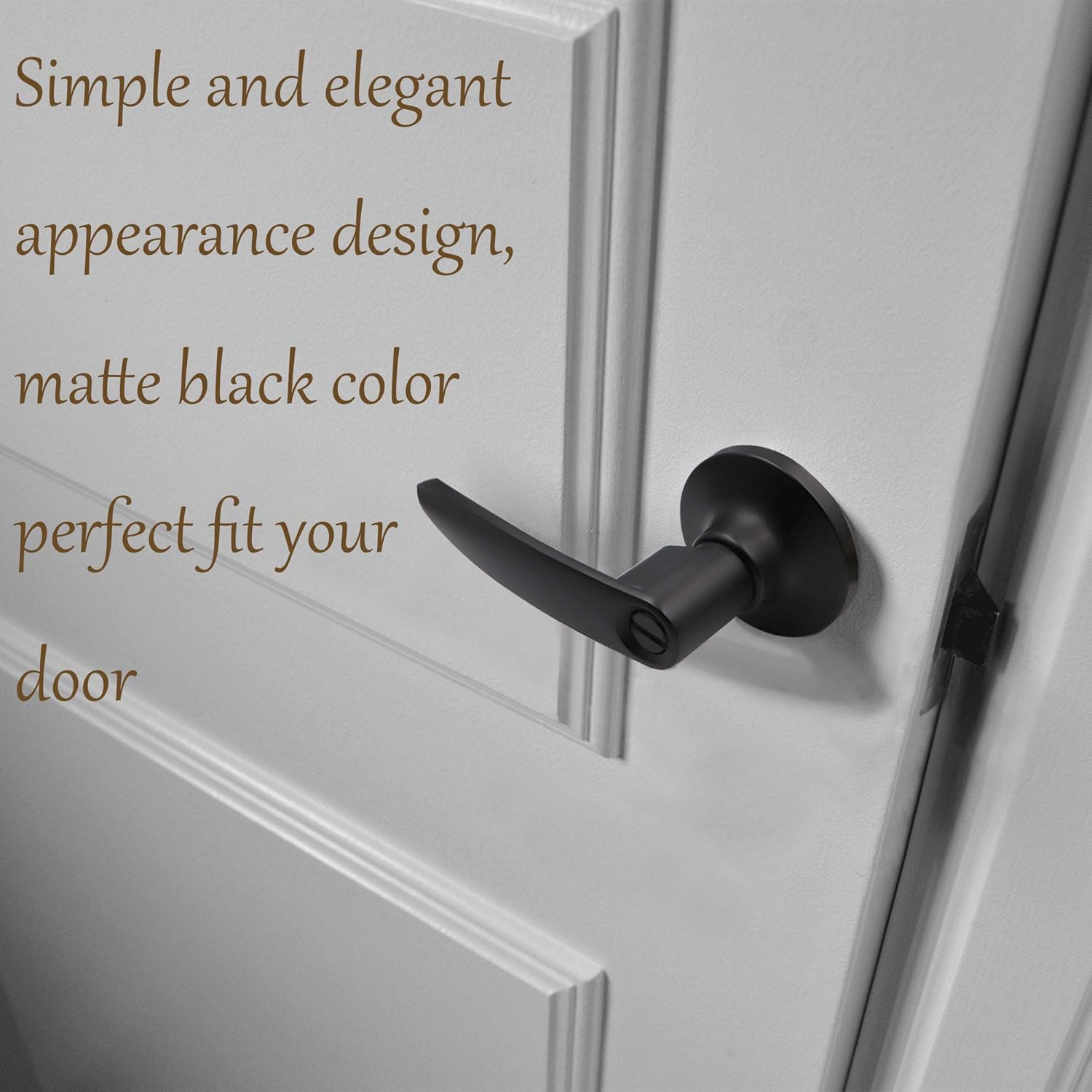 Matte Black Privacy Door Lever Handle, 4 Pack H4232