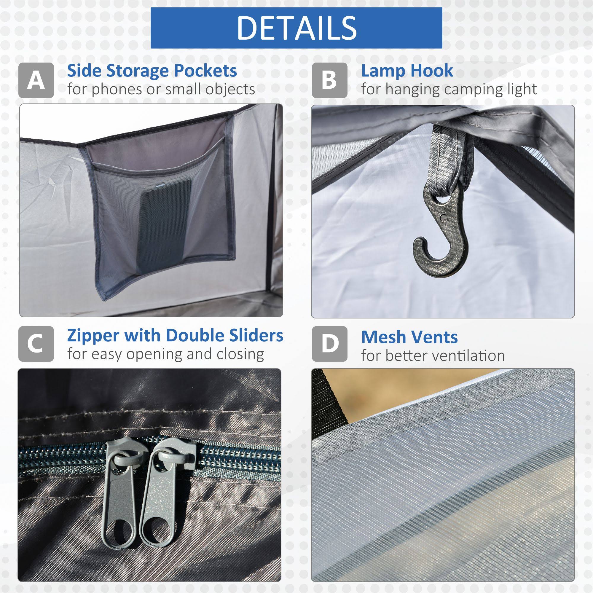 2 Person Waterproof Double Layer Camping Tent W958417