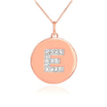 14K Rose Gold Diamond Disc Pendant Necklace with 20" chain W3020
