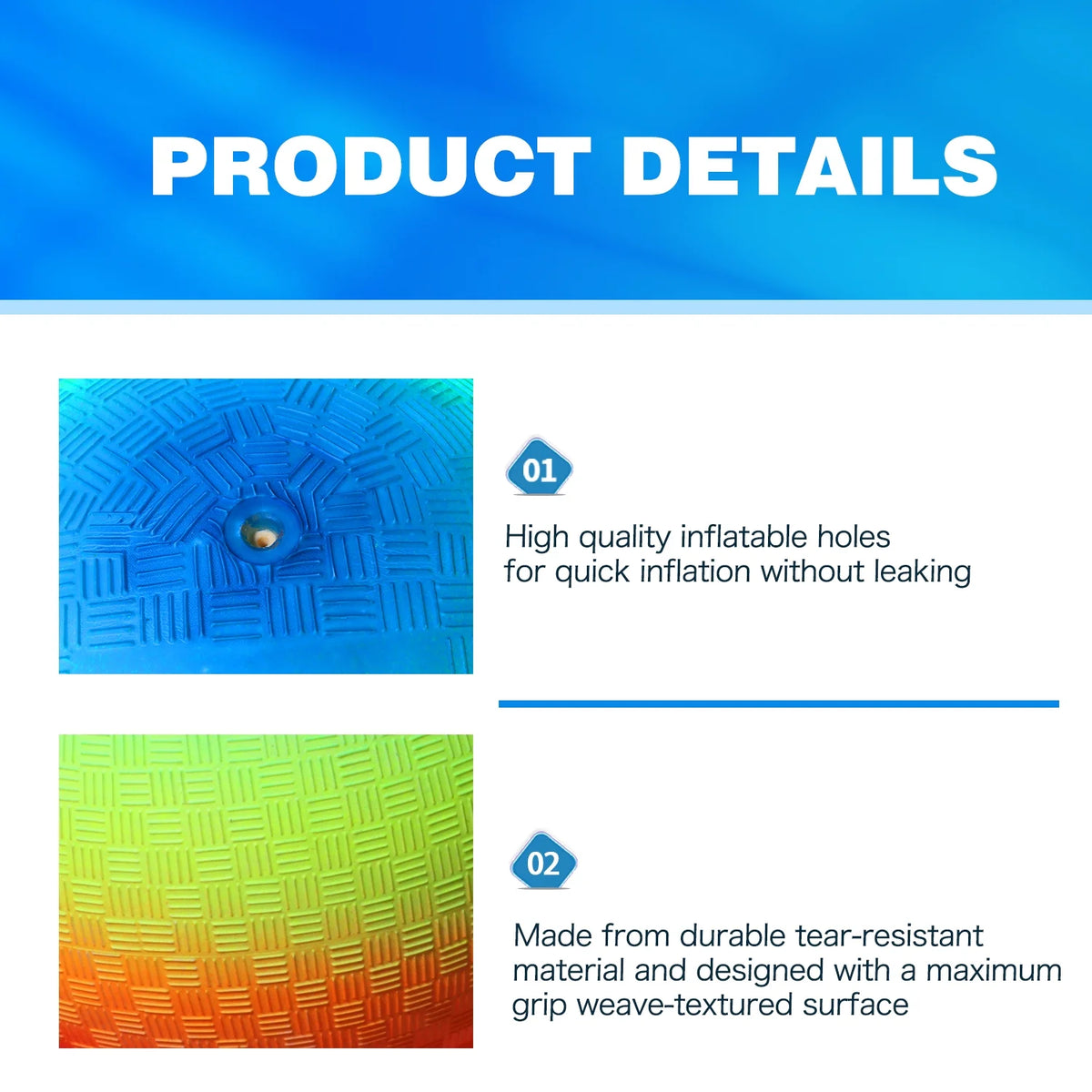8.5"/10" Inflatable Playground Balls 4 Pack Rainbow Color M701