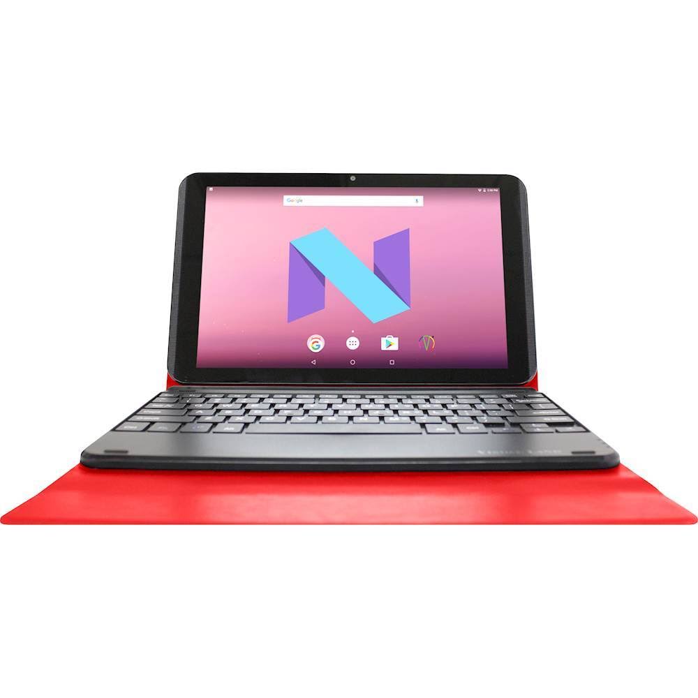 Red 10.1 IPS 16 GB Tablet with Docking Keyboard Case Stand T376