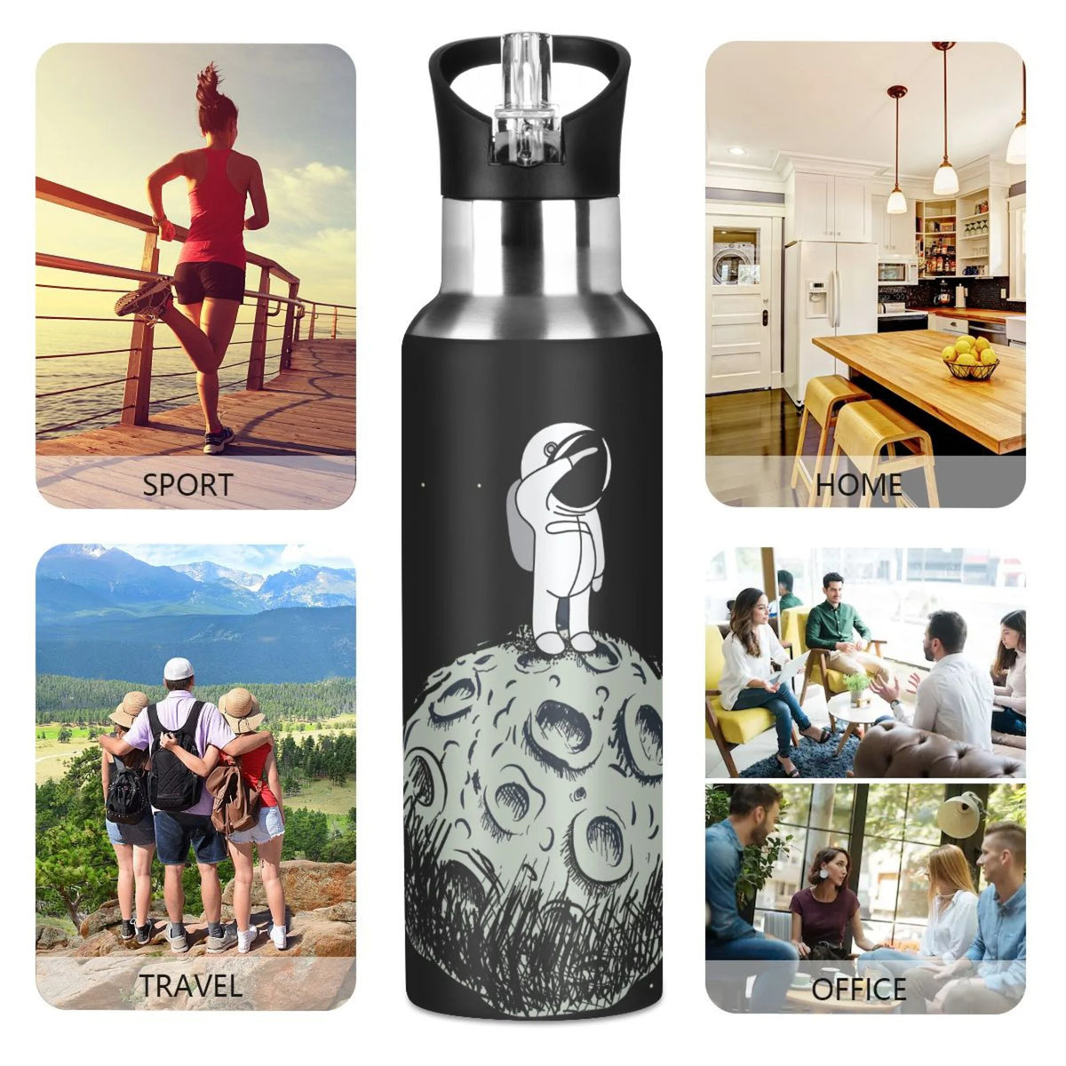 Stainless Steel Insulated Water Bottle with Straw Lid V44252