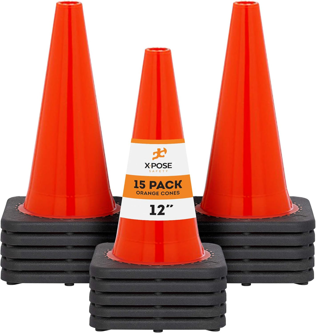 12 Inch Orange PVC Plastic Traffic Cone V945