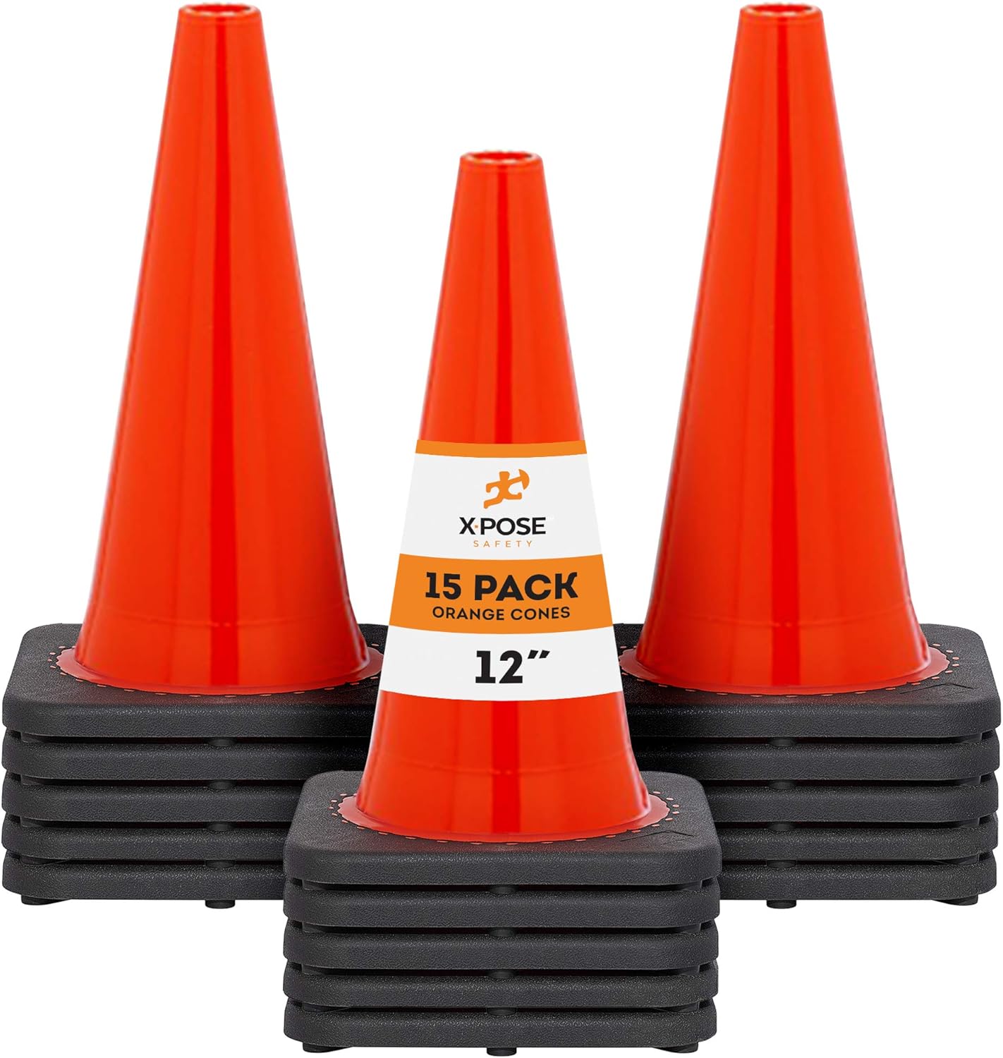 12 Inch Orange PVC Plastic Traffic Cone V945