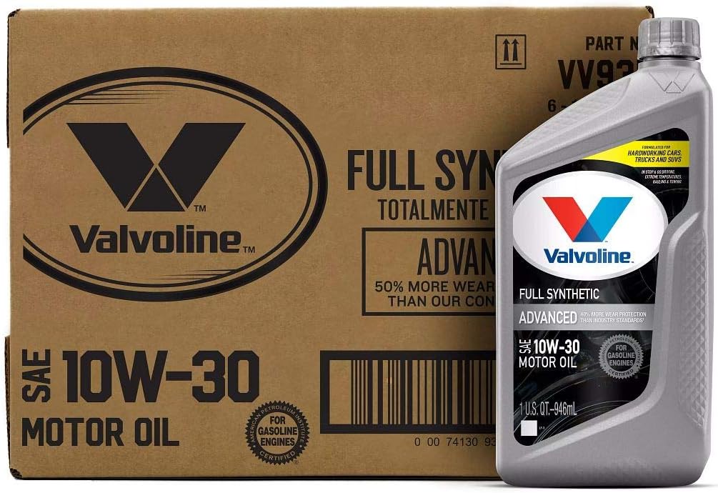 Advanced Full Synthetic SAE 10W-30 Motor Oil 1 QT, Case of 6, Pack of 2 O9442