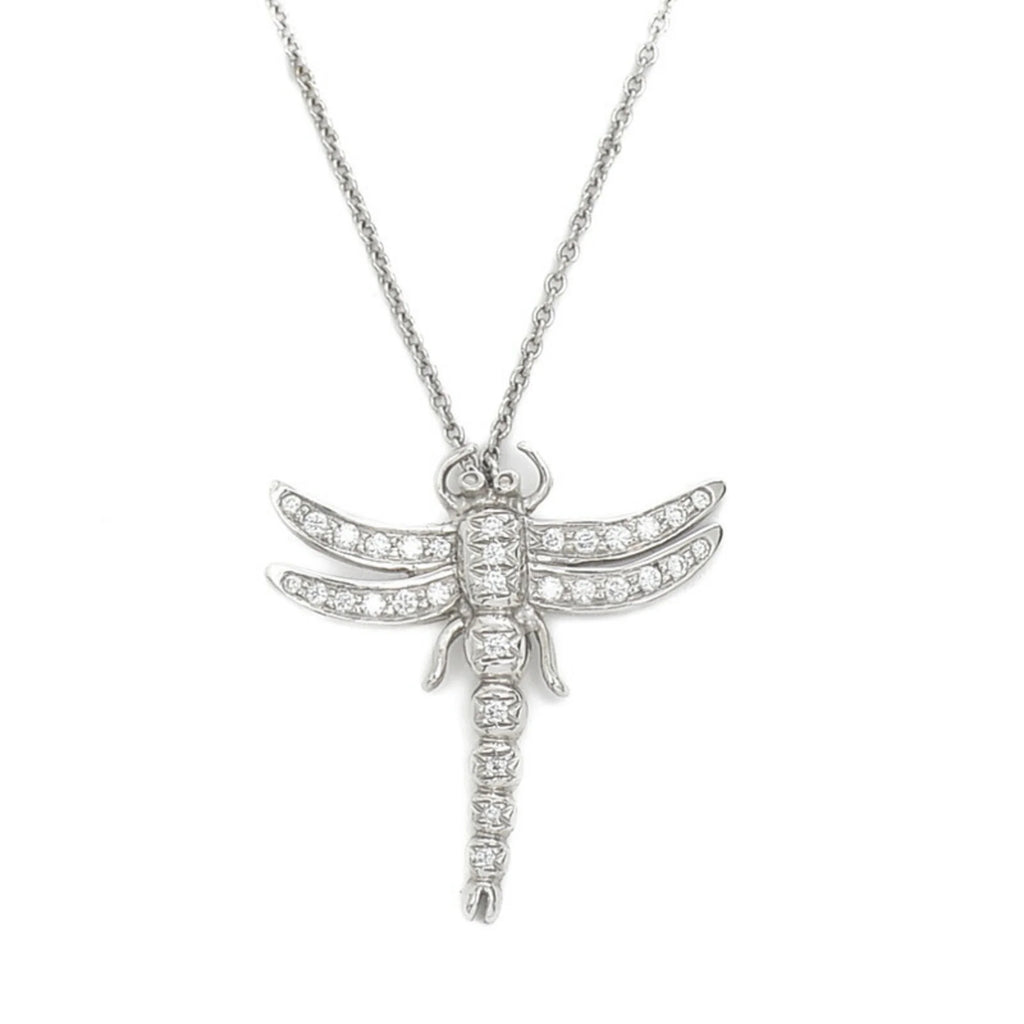 Dragonfly Motif Necklace Pt950 Diamond W172449