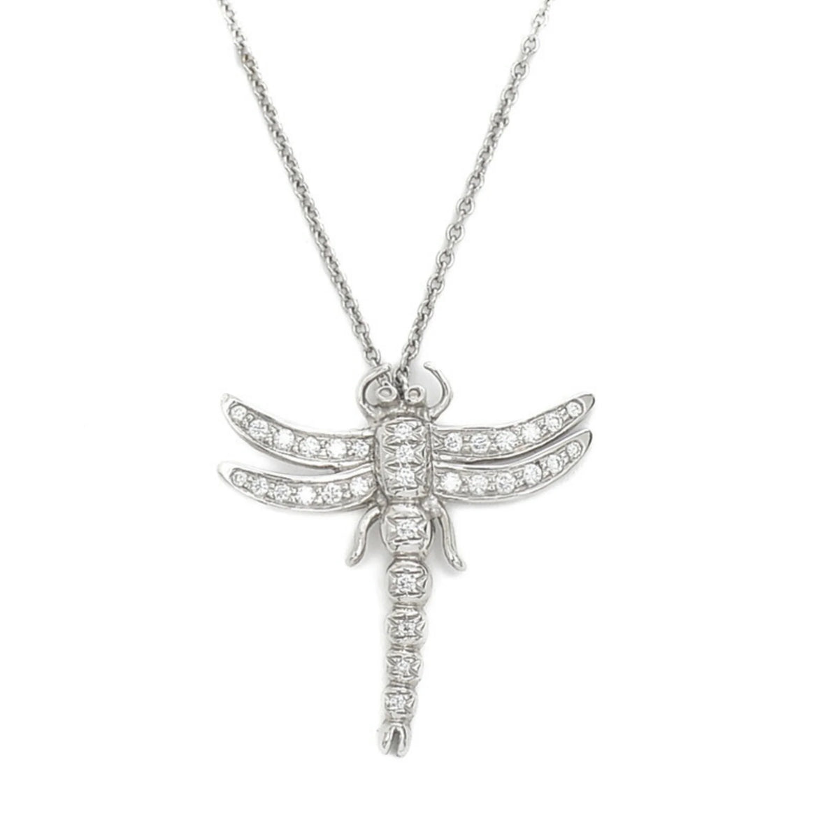 Dragonfly Motif Necklace Pt950 Diamond W172449