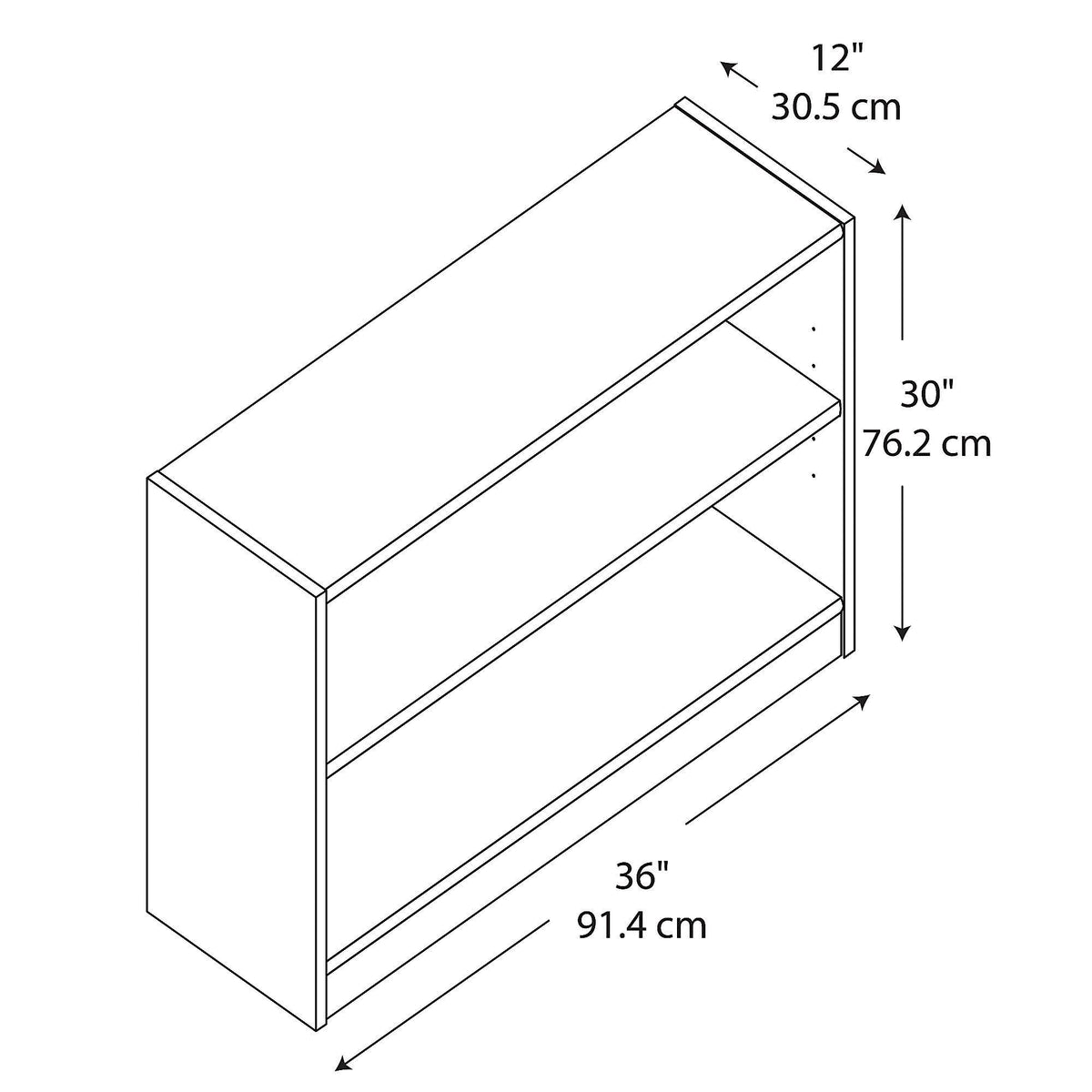 White 2 Shelf Bookcase Set of 2 C261248