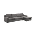 Gray Linen 4-Seater Sectional Sofa Chaise Q581