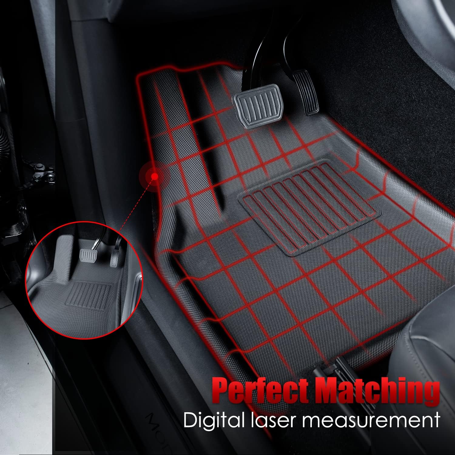 6 Pieces All Weather Floor Mats with Truck Cargo Liner W20272