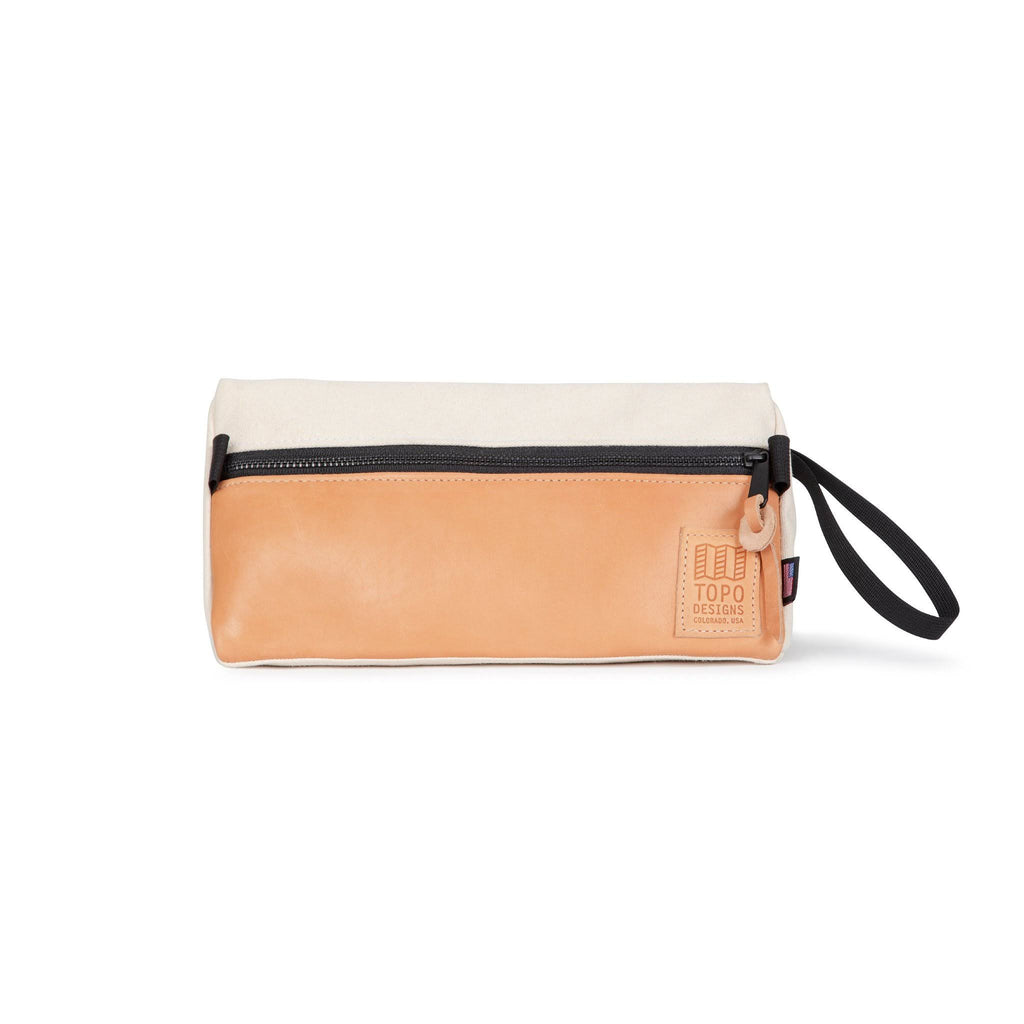 Black Canvas Dopp Kit with Black Leather P2256
