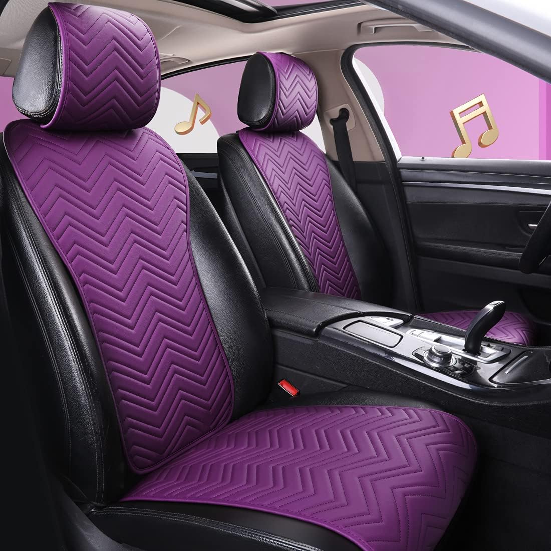Pink Leather Car Seat Covers 11PCS Q1739