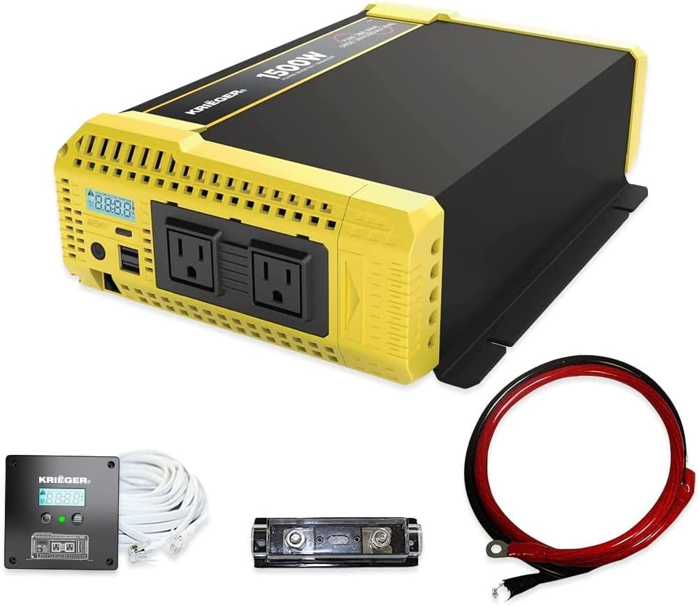 1500 Watt 12V Pure Sine Inverter Dual AC Outlets & USB R124799