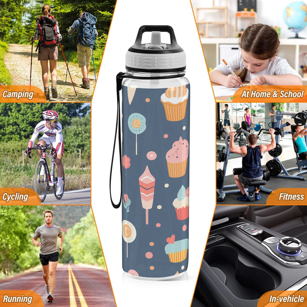 Cream 32oz Tritan Leakproof Sports Bottle with Straw H374