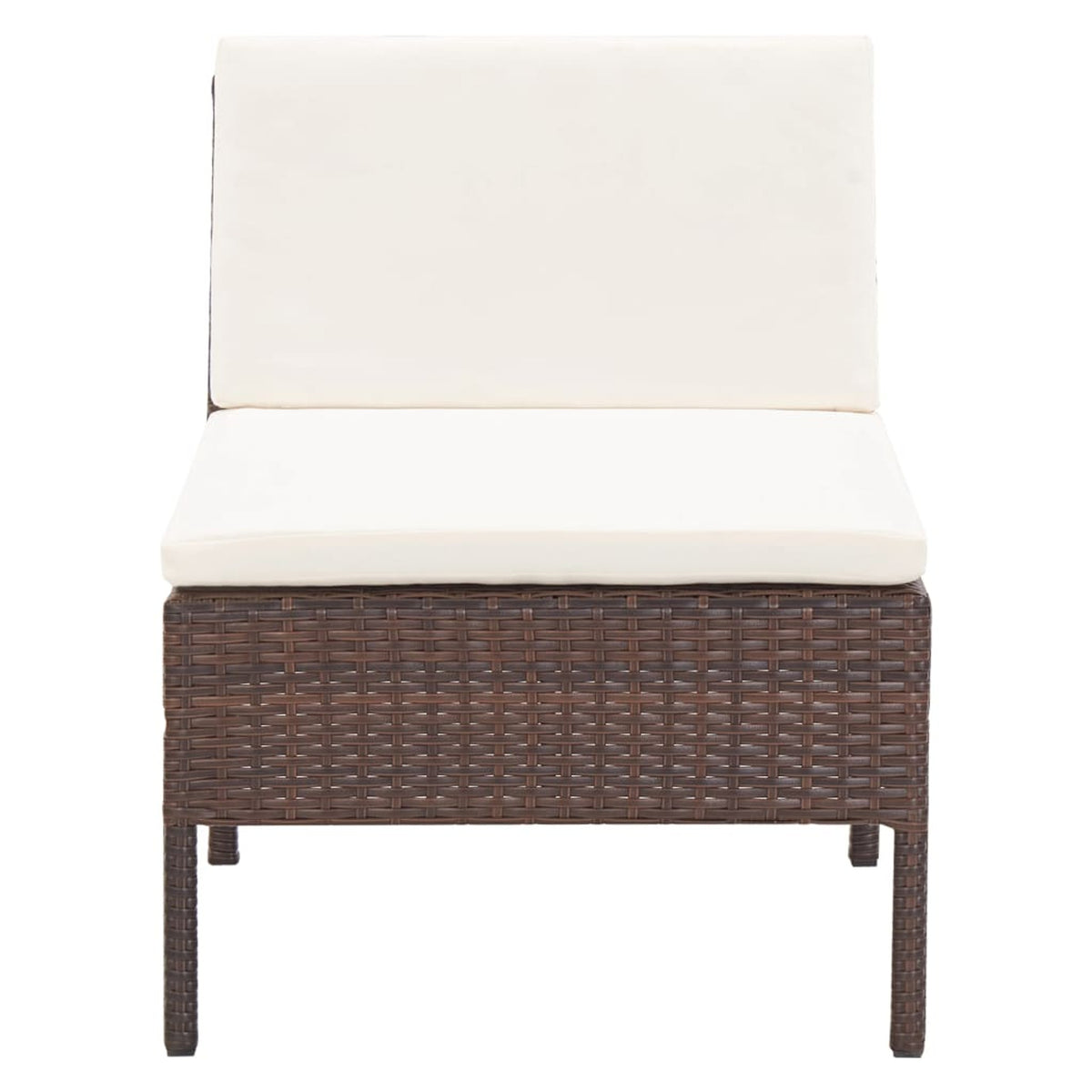 3 Piece Outdoor Sectional Sofa Set with Cushions Poly Rattan Steel Frame O9170