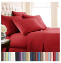 Twin XL 4-Piece Red Bed Sheets with 21" Deep Fitted Sheet C91082