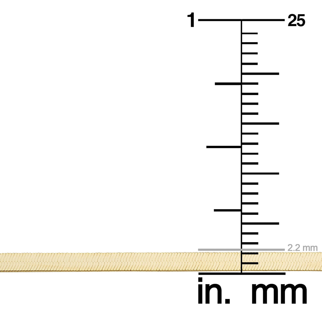 10k Yellow Gold Herringbone Chain Necklace (2.2mm, 20 inch) M663599
