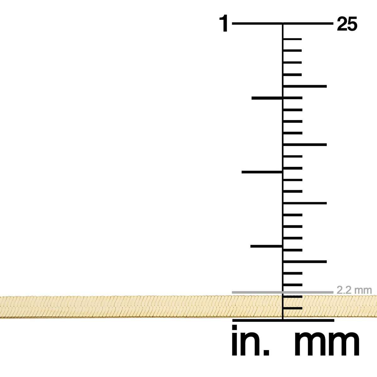 10k Yellow Gold Herringbone Chain Necklace (2.2mm, 20 inch) M663599