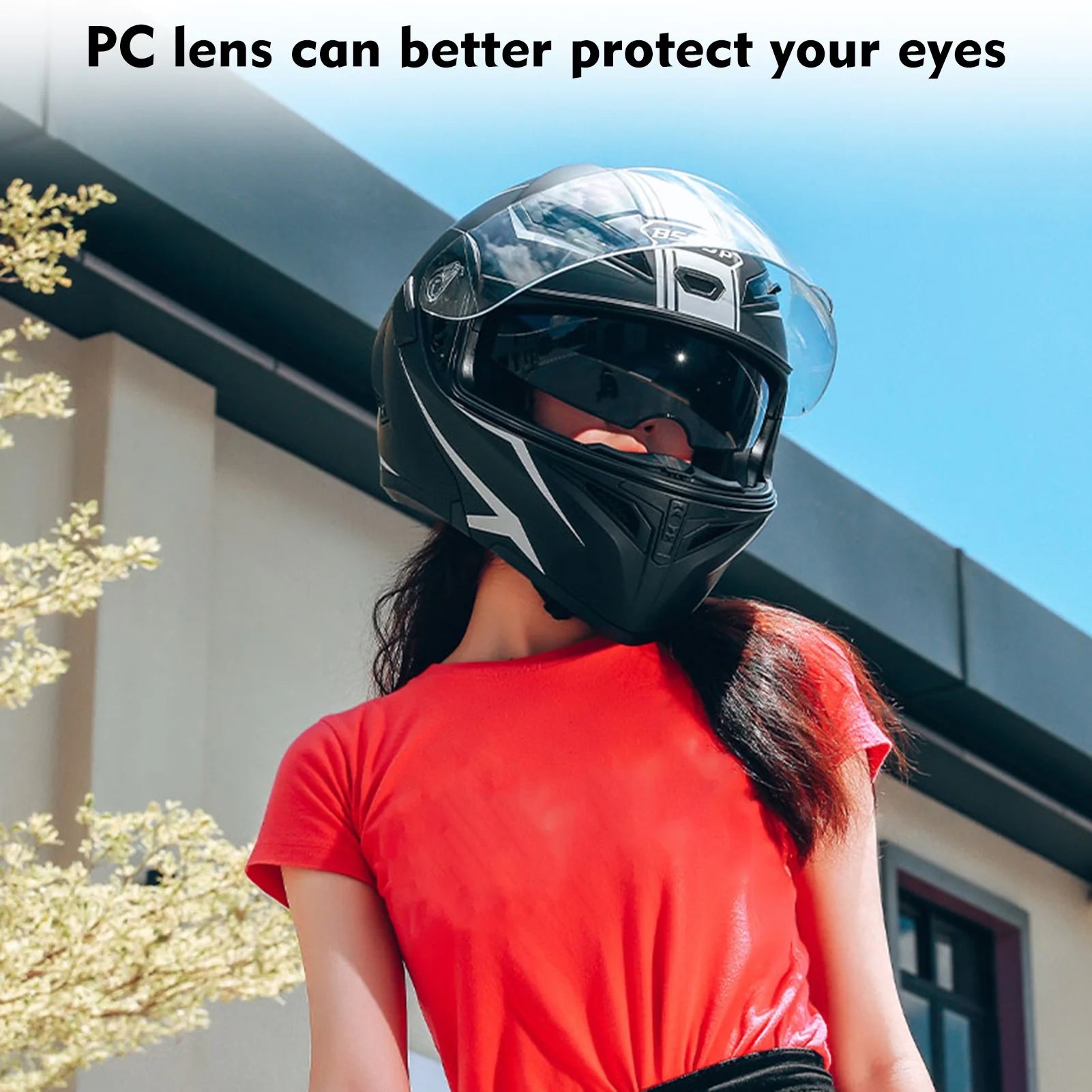 Motorcycle Dual Visor Flip up Full Face Helmet D79758