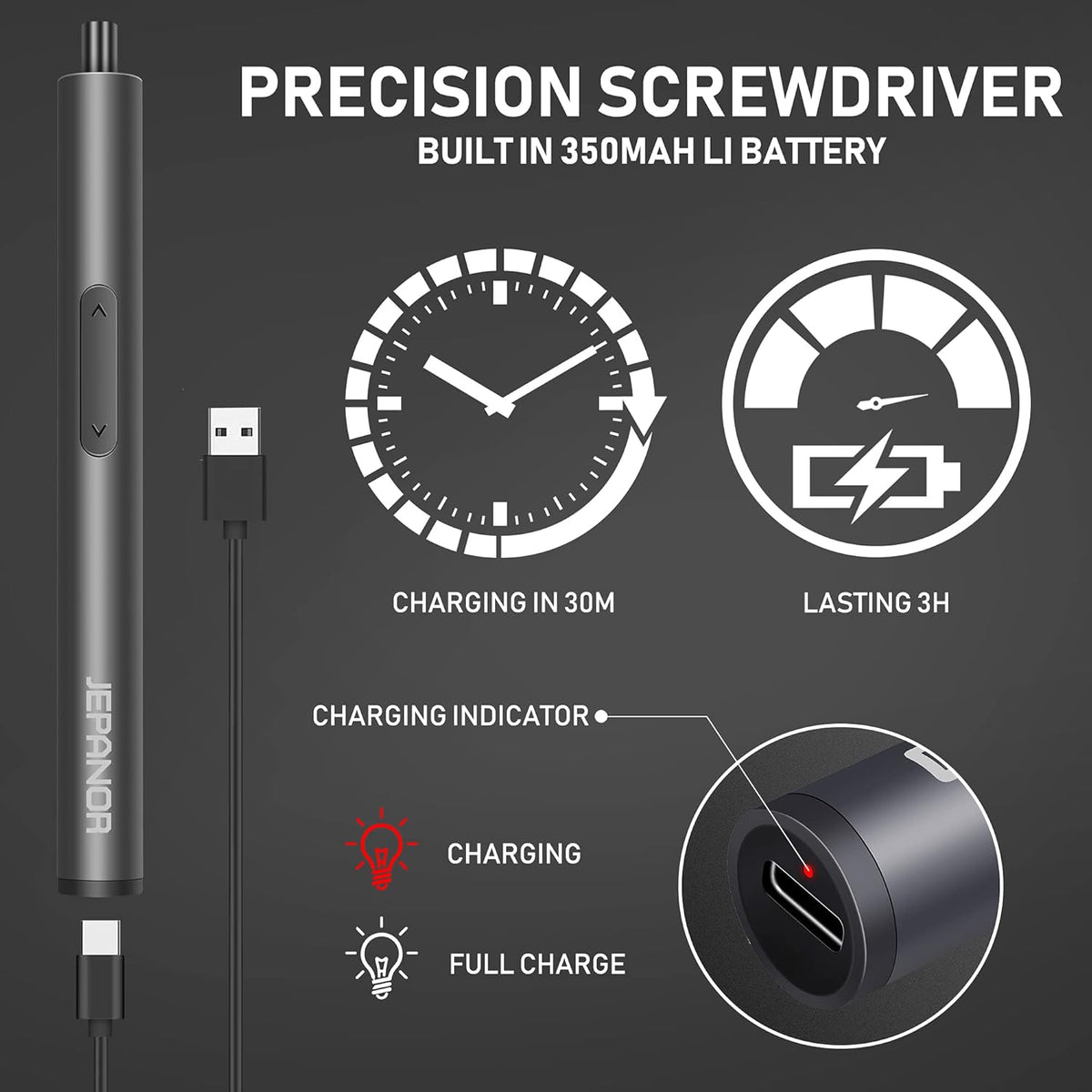 Mini Electric Screwdriver Set, 76 in 1 Cordless with 60 Magnetic Bits, Rechargeable, Pack of 2 J682556