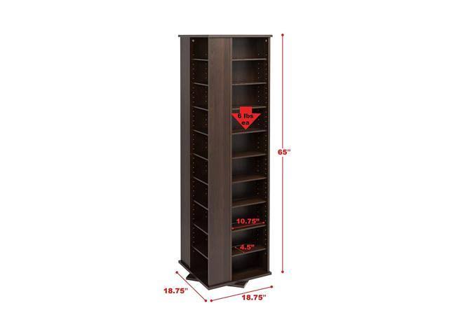 Espresso Four-Sided Spinning Tower Storage Cabinet S726
