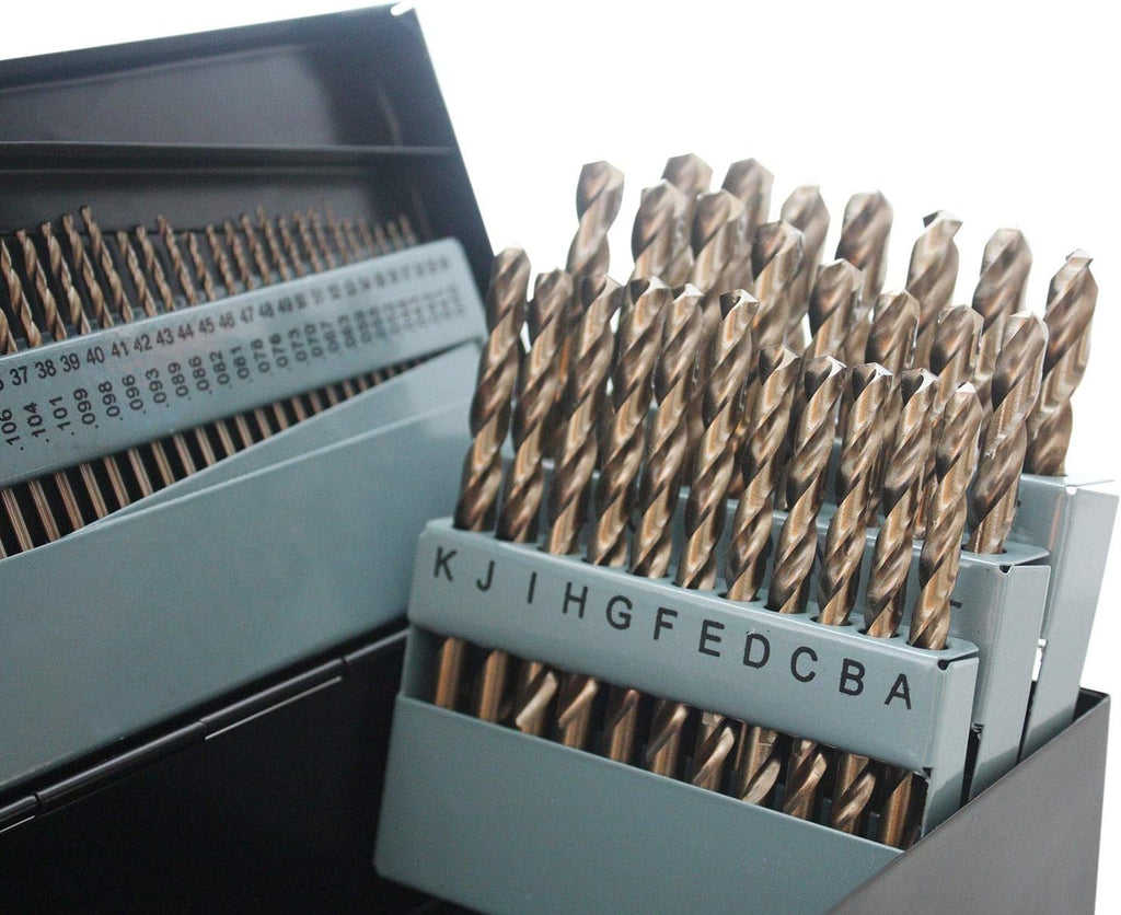 115 Pc Cobalt Drill Bit Set, 135 Deg Split Point, 1/16-1/2'' Y429858
