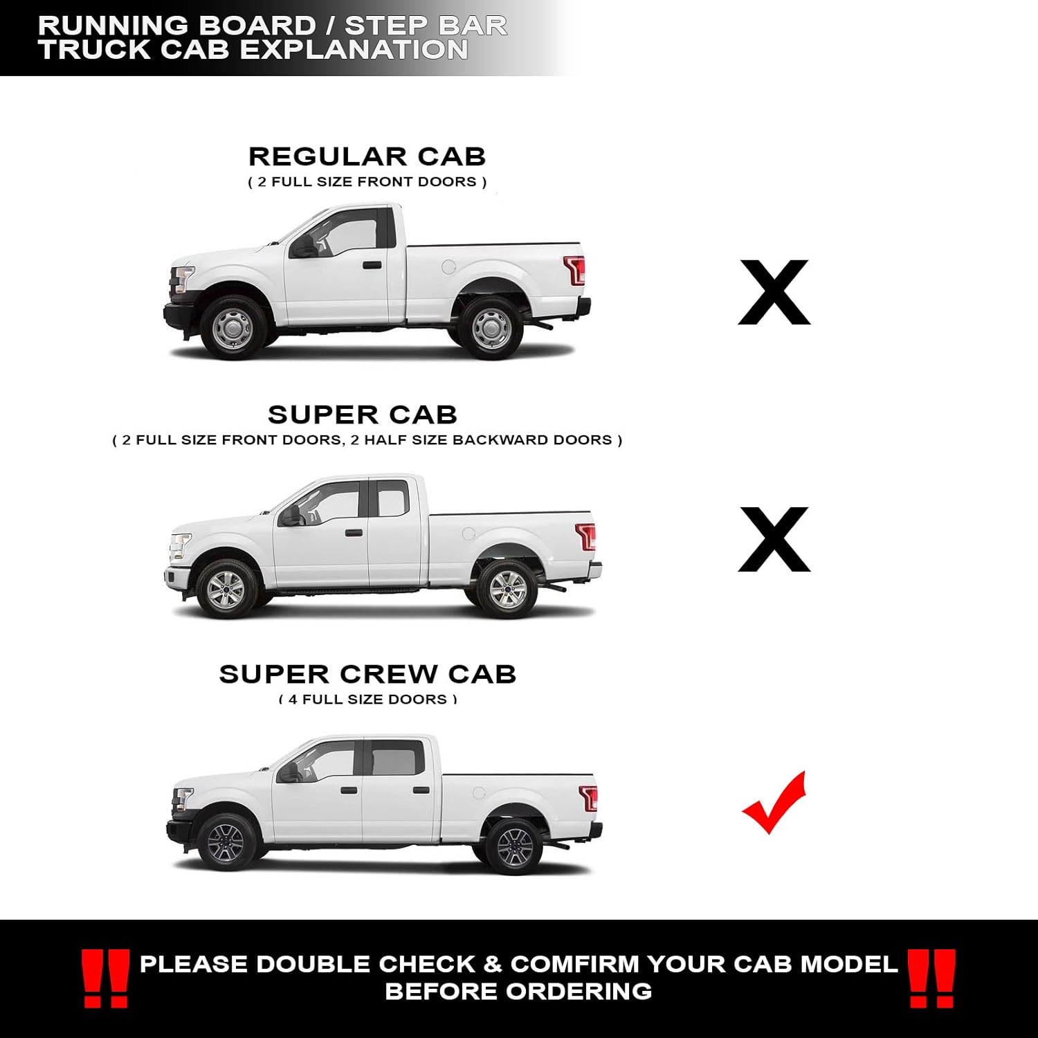 Matte Black Modular Drop Step Side Nerf Bars Running Boards K6724
