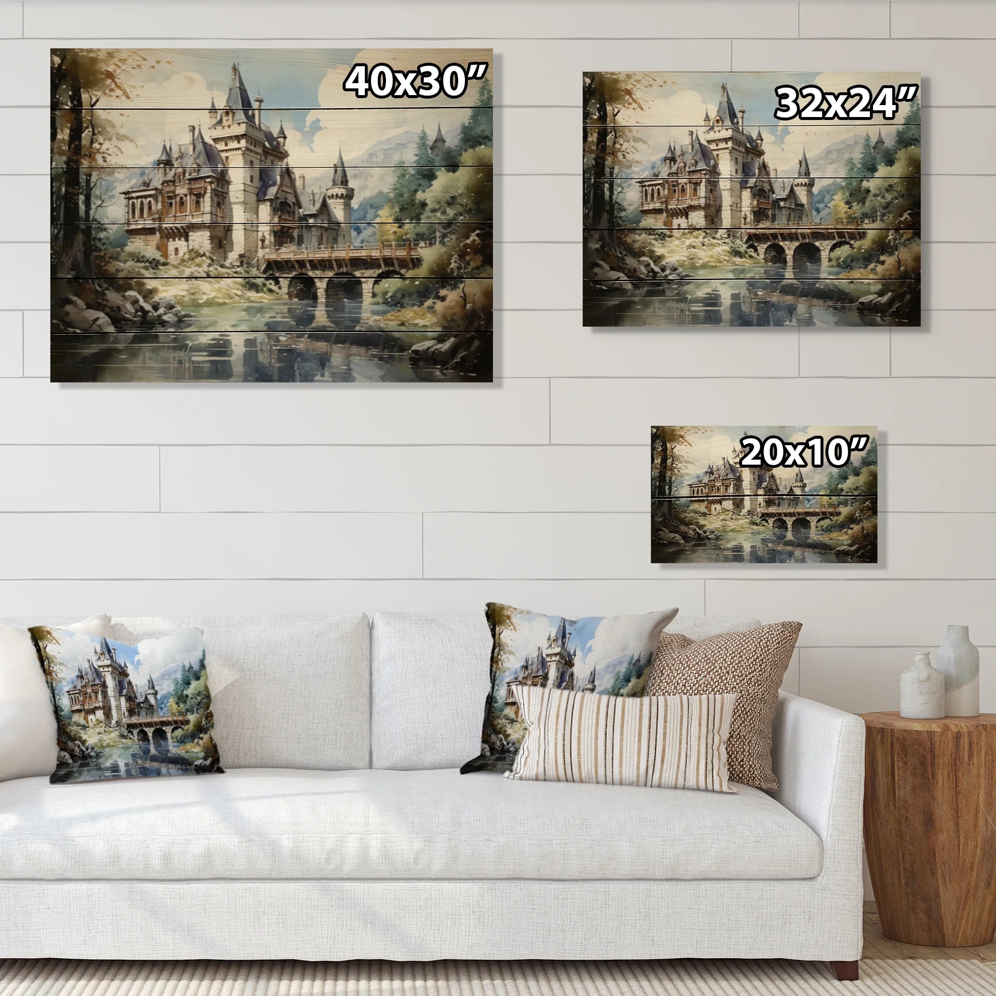Natural Pine Wood Architecture Print U8594