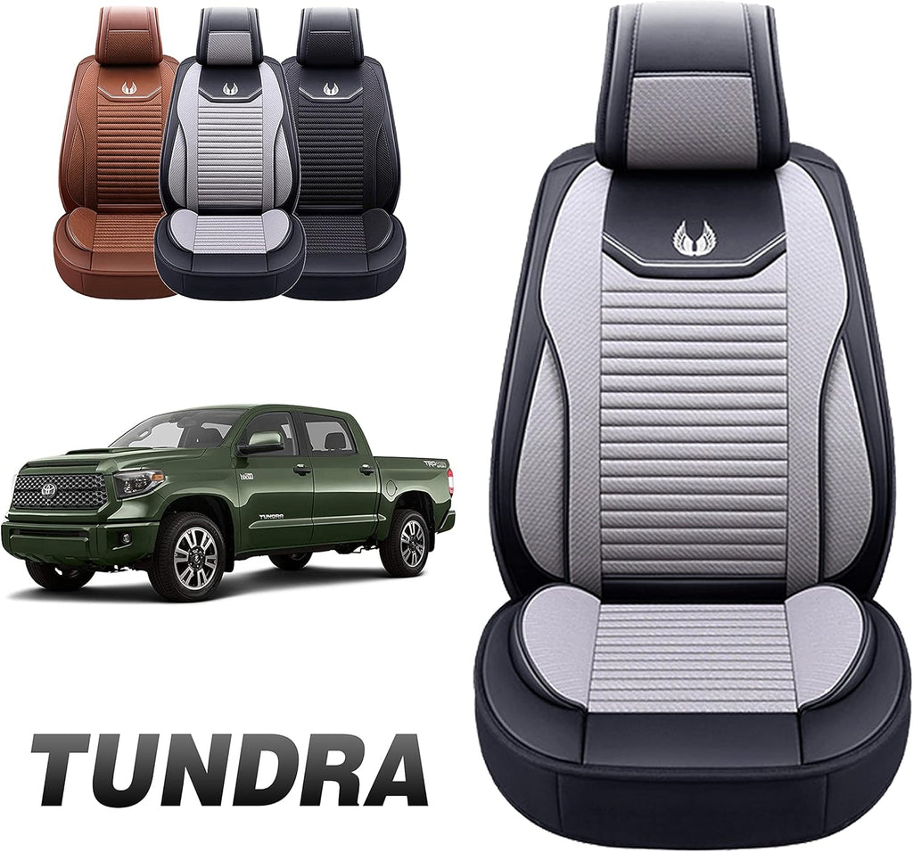 Gray Faux Leather Custom Fit Seat Cover for Tundra Pick-up Truck J98868