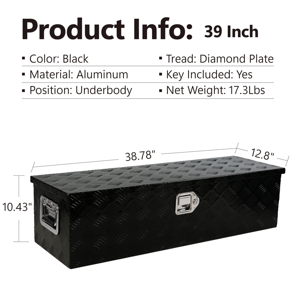 39 inch Aluminum Truck Bed Tool Box with Side Handle A86315