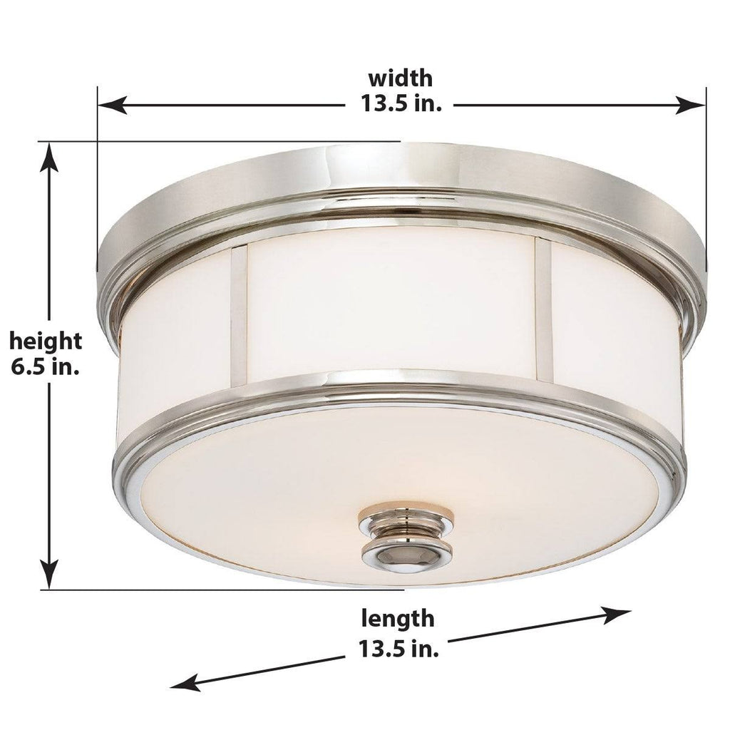 Polished Nickel 2-Light Flush Mount P186541
